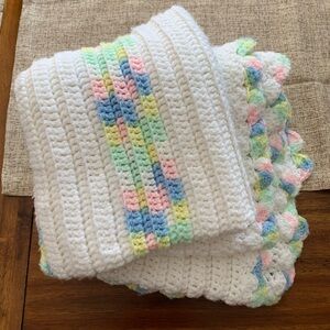Vintage Colorful Crochet Baby Afghan